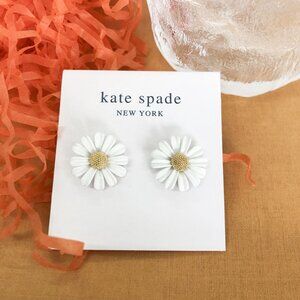Authentic Kate Spade $48 Into The Bloom Gold White Stud Earrings